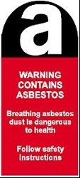 Asbestos warning label