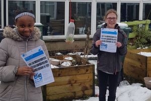 Cedarbank pupils in their garden