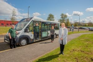 Cllr Muldoon and council and HcL staff with new Broxburn and Uphall Town bus service