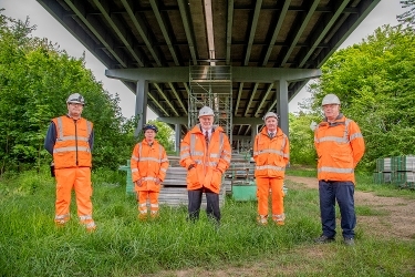 Councillor Conn joined engineers from the council’s roads team and contractor Taziker under the Cousland Interchange Bridge this week to hear about the project. 