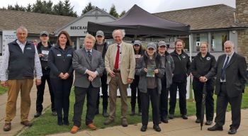 Caption: Council Leader Fitzpatrick (centre) joined Councillor George Paul, Councillor Tom Conn and representatives of WLPARC at the event at Beecraigs last weekend which was well attended. 