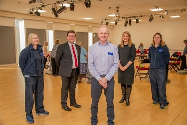 West Lothian Leisure in ground-breaking NHS partnership Caption: Left to right: Leighann Bishop, Councillor Andrew McGuire, Operations Manager Ian McLean, Yvonne Lawton from the West Lothian HSCP and Robyn Donnie from West Lothian Leisure.