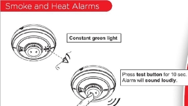 smoke and heat alarms