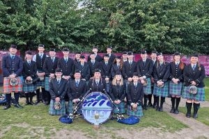 West Lothian Schools Pipe band at World Championships in Glasgow 2023