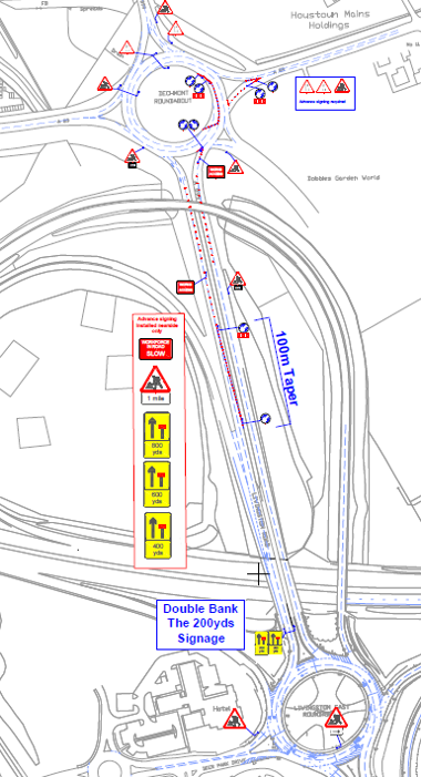 Map of speed restriction on A899