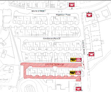 Map of closure around Castle Terrace