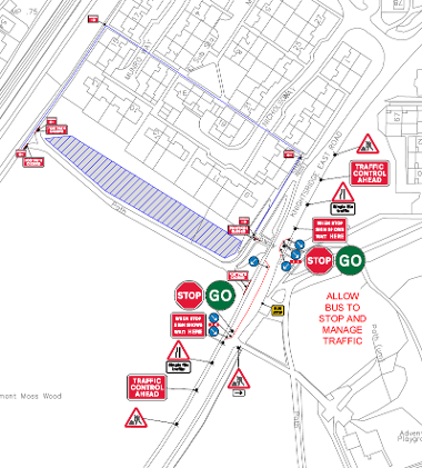 Map of footpath closure on Knightridge East Road