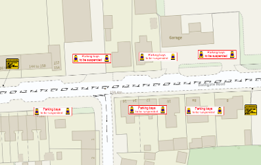 Map of closure on East Main Street