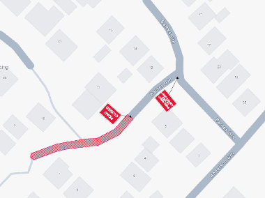 Map of closure on Barnes Green