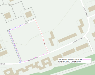 Map of closure on Jura Avenue