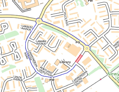 Map of closure on Carmondean Centre Road