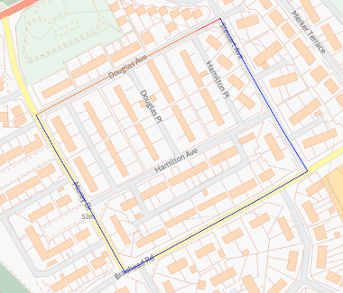 Map of closure on Douglas Avenue