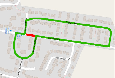 Map of closure on Crosshill Drive