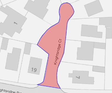 Map of closure on Knightsridge Court