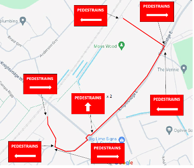 Map of footpath closure at railway path