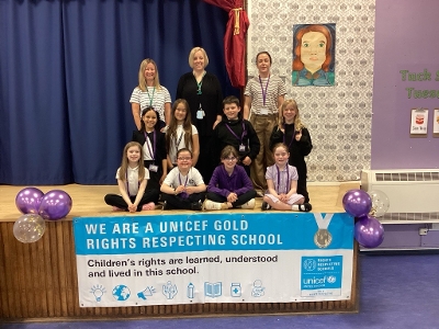 Boghall primary's Rights Respecting group celebrate their third UNICEF gold award