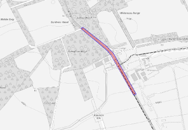 Map of speed restriction on B7031