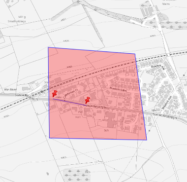 Map of closure and suspension on Station Road