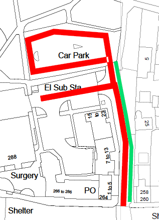 Map of suspension and closure of Water Yett Parking