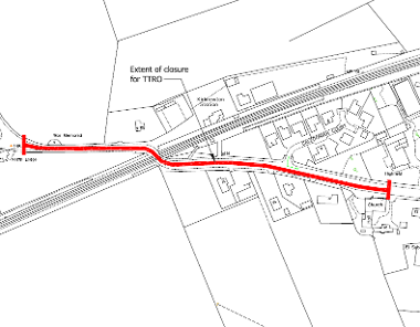 Map of closure for Kirknewton Remembrance parade