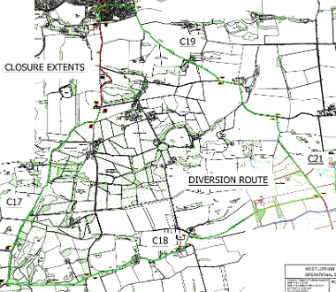 Map of closure on C17