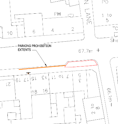 Map of suspension on West Main Street