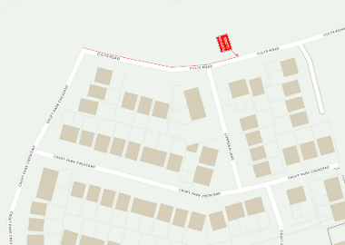 Map of footpath closure on Cults Road