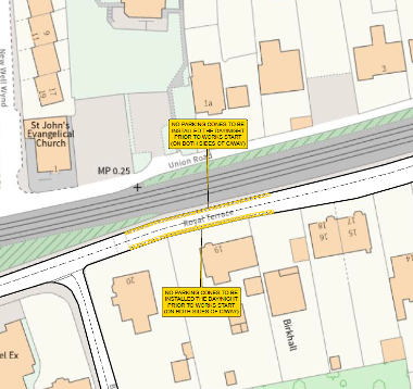 Map of closure on Royal Terrace