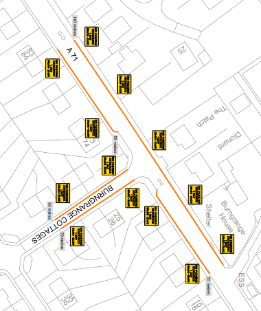 Map of suspension at Burngrange Cottages