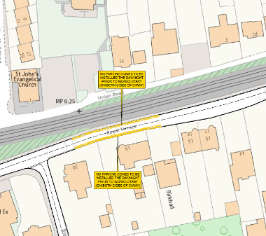 Map of suspension on Royal Terrace