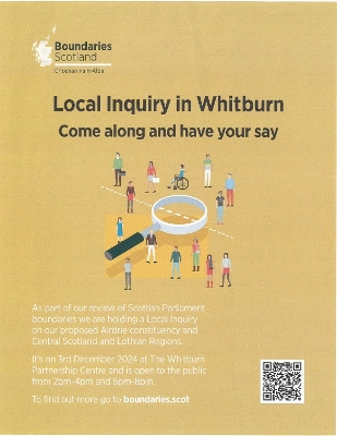 Boundaries Scotland Whitburn Poster for Boundaries Scotland Whitburn Public Inquiry meeting