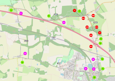 Map of closure on the B8020