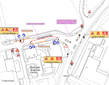 Map of parking suspension on Inchmuir Road