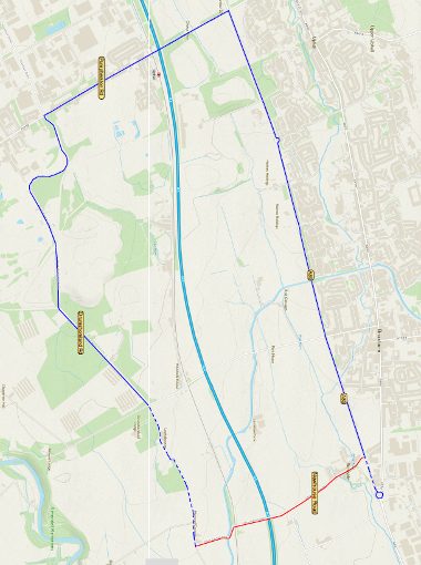 Map of closure on Newhouses Road