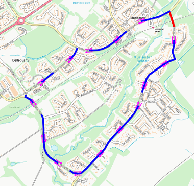 Map of closure on Murieston Road