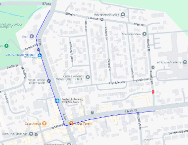 Map of closure on Shanks Road