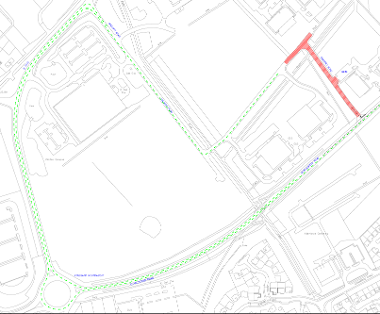 Map of closure on Gregory Road