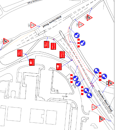 Map of footpath closure on Howden West Road