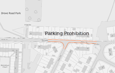 Map of suspension on Drove Road