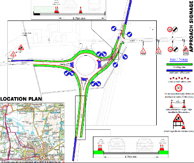 Map of restrictions at Westfield Roundabout