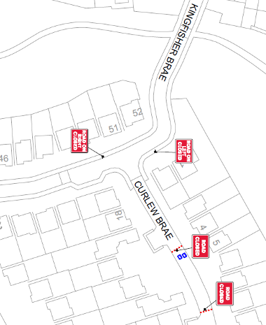 Map of closure on Curlew Brae