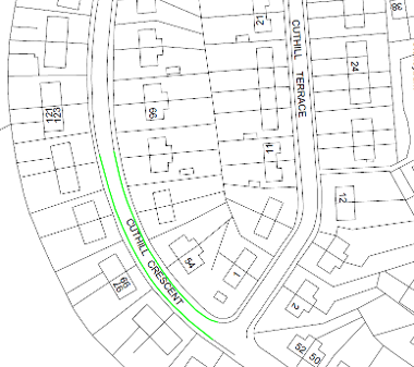 Map of suspension on Cuthill Crescent