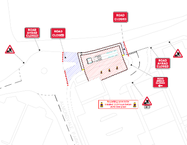 Map of closure on Almondvale Parkway