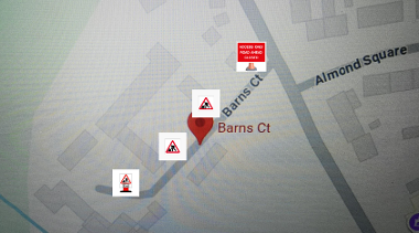 Map of closure on Barns Court