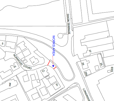 Map of closure on Norwood Court