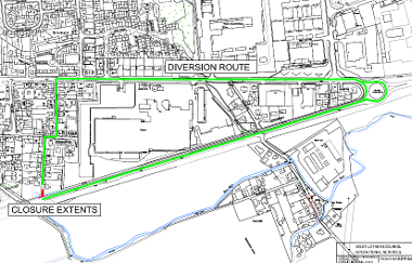 Map of closure on Grange Road