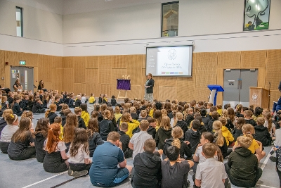 School assembly at East Calder for the official opening