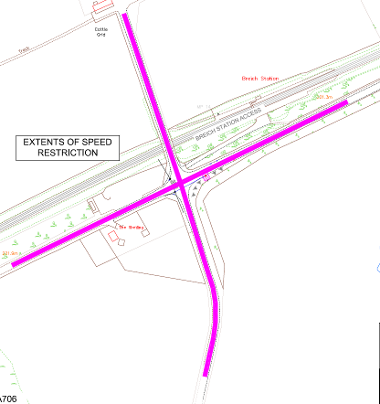 Map of restriction at Breich Cross