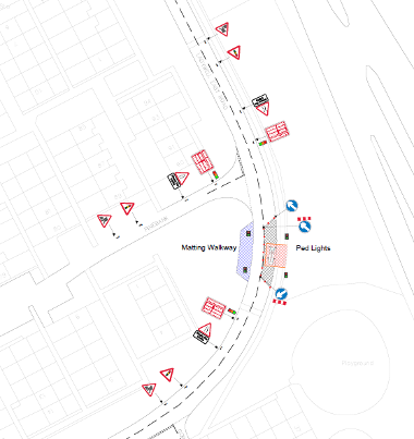 Map of footpath closure on Ladywell East Road