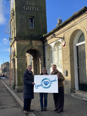 Cllr Susan Manion centre, with council officers Nairn Pearson and Alice Mitchell in Armadale town centre